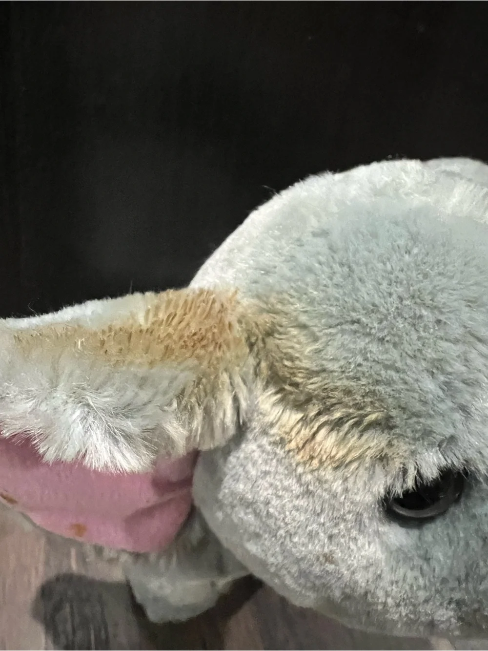 Cute Vintage Baby Elephant Plush Stuffed Animal Pink Ears